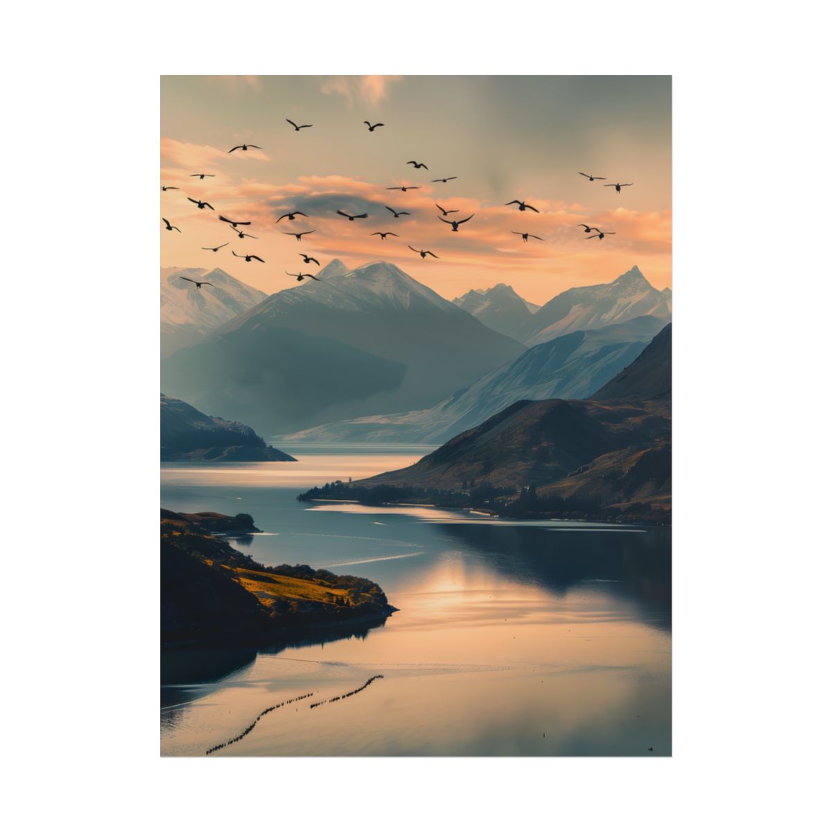 Serene Mountain Lake: Tranquil Natural Beauty - Poster