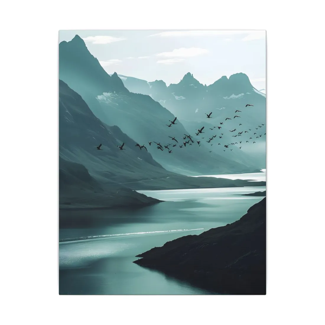 Serene Mountain Landscape: Peaceful Nature Photography - Canvas