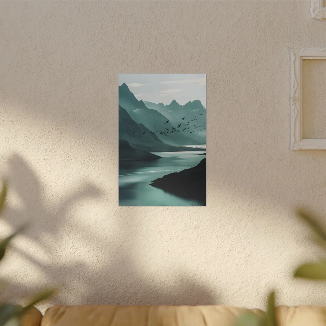 Serene Mountain Landscape: Peaceful Nature Photography - Canvas