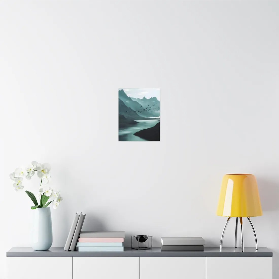 Serene Mountain Landscape: Peaceful Nature Photography - Canvas