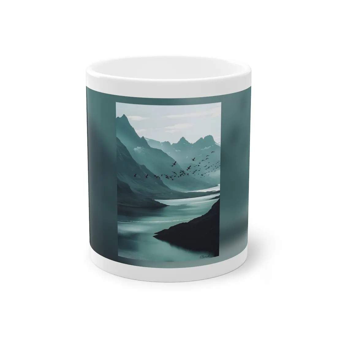 Serene Mountain Landscape: Peaceful Nature Photography - Mug