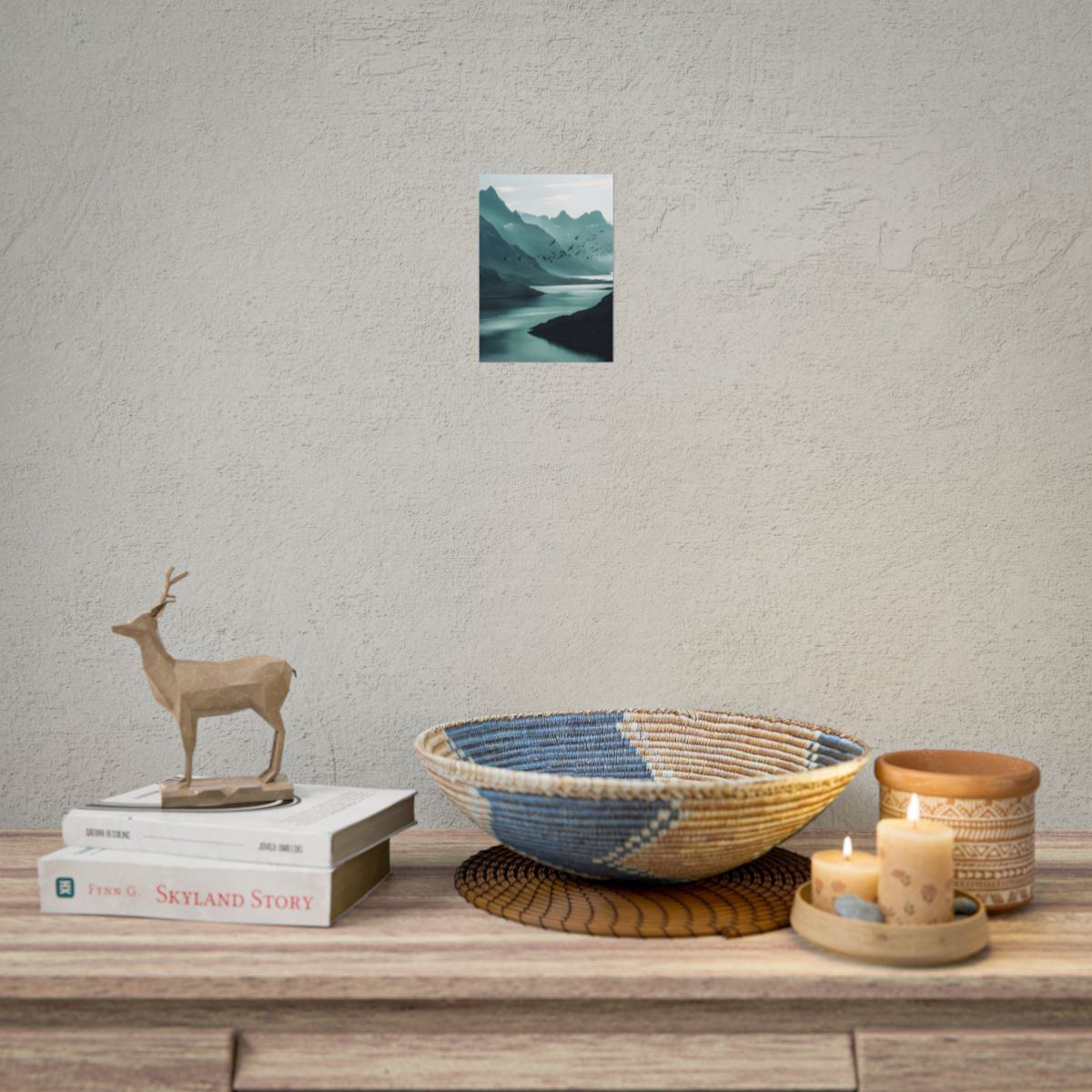 Serene Mountain Landscape: Peaceful Nature Photography - Poster