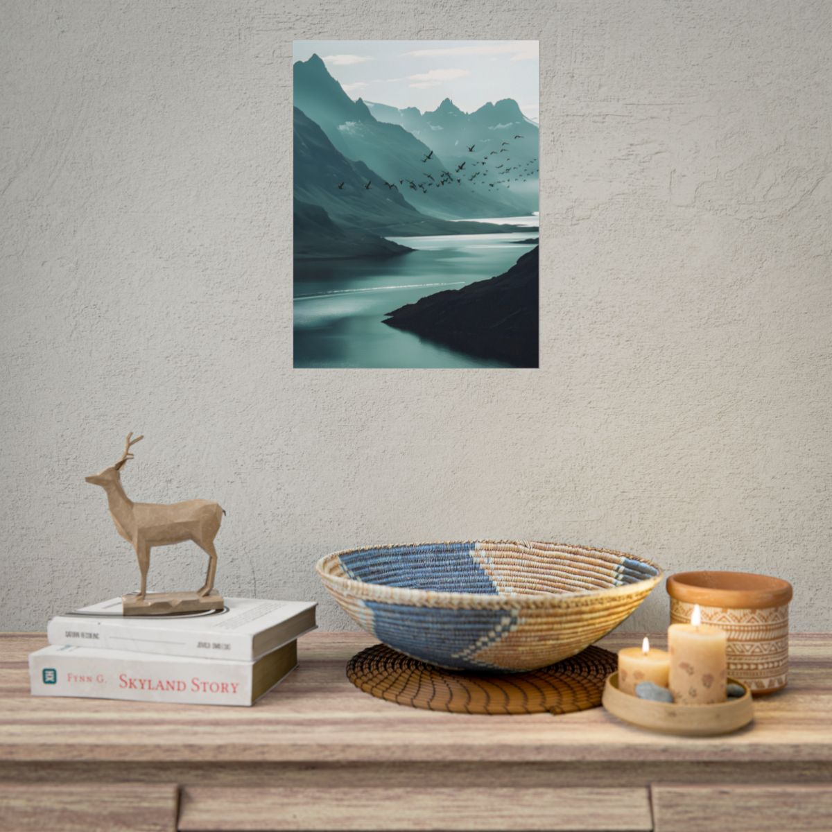 Serene Mountain Landscape: Peaceful Nature Photography - Poster