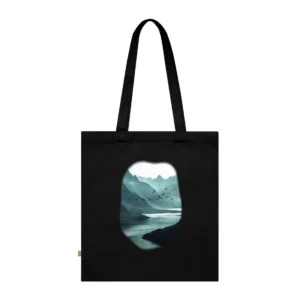 Birds over Misty Mountain Lake Tote Bag
