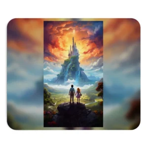 Children Facing a Fantasy Castle Mouse Pad