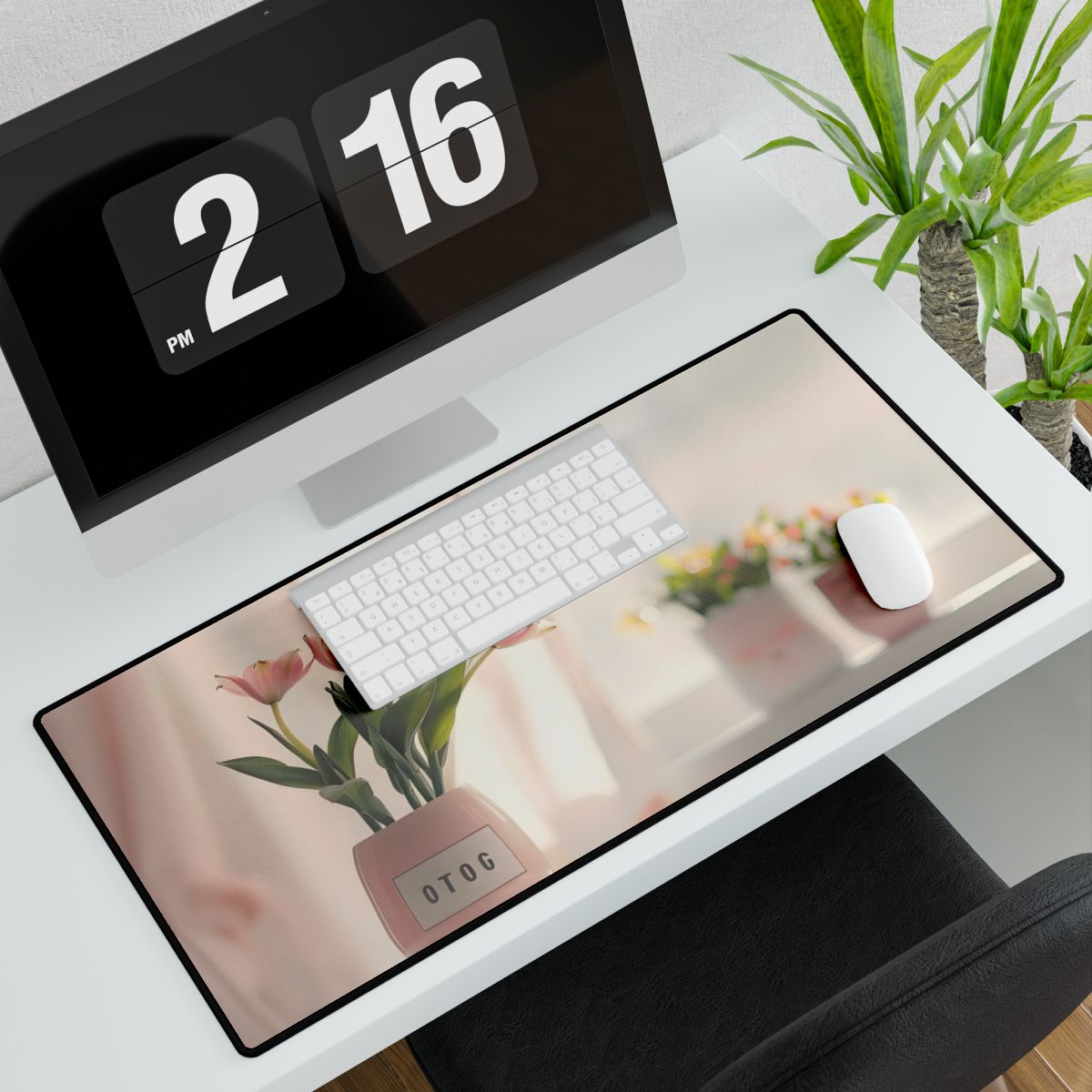 Serene Outdoor Landscape: Soft-Spoken Reminder - Desk Mat