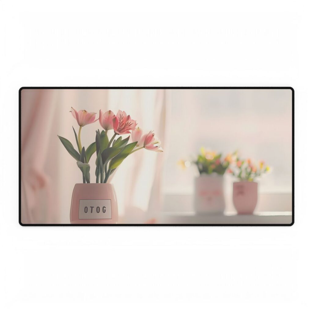 Serene Outdoor Landscape: Soft-Spoken Reminder - Desk Mat