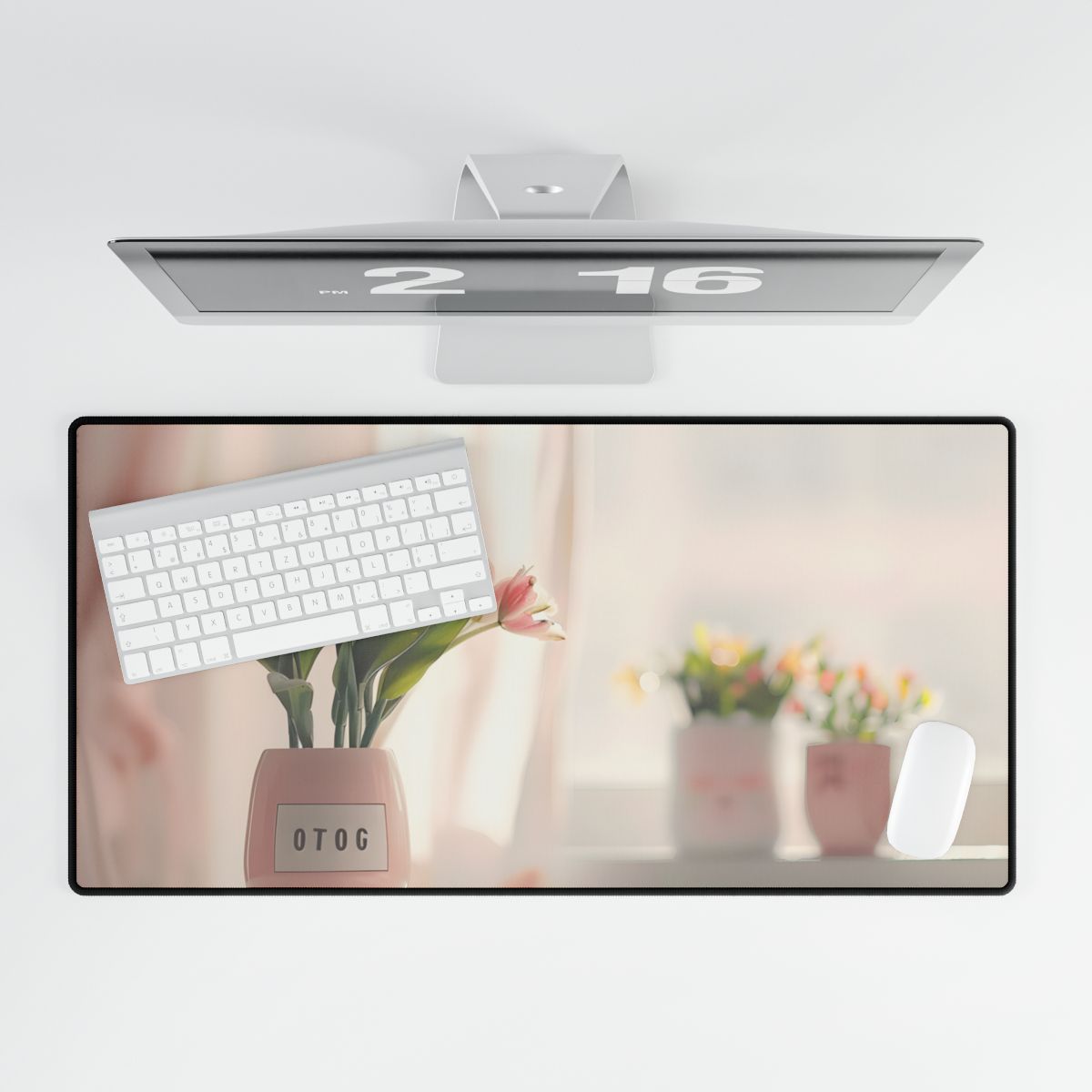 Serene Outdoor Landscape: Soft-Spoken Reminder - Desk Mat