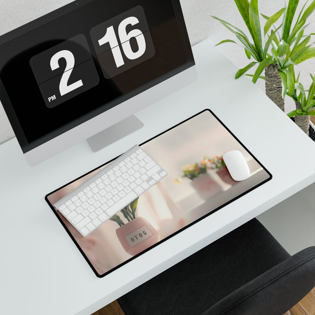 Serene Outdoor Landscape: Soft-Spoken Reminder - Desk Mat