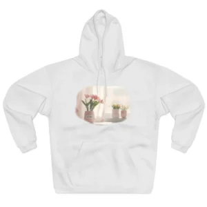 Pink Blooms on Windowsill Hoodie