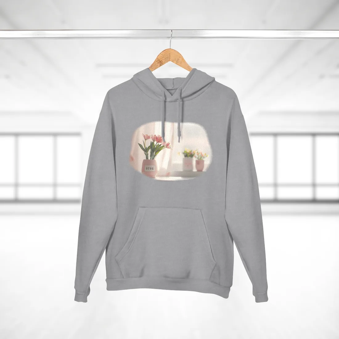 Serene Outdoor Landscape: Soft-Spoken Reminder - Hoodie (Heather Grey)