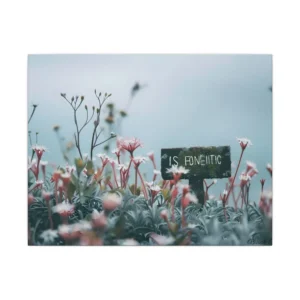 Wooden Sign Among Wildflowers Canvas Print