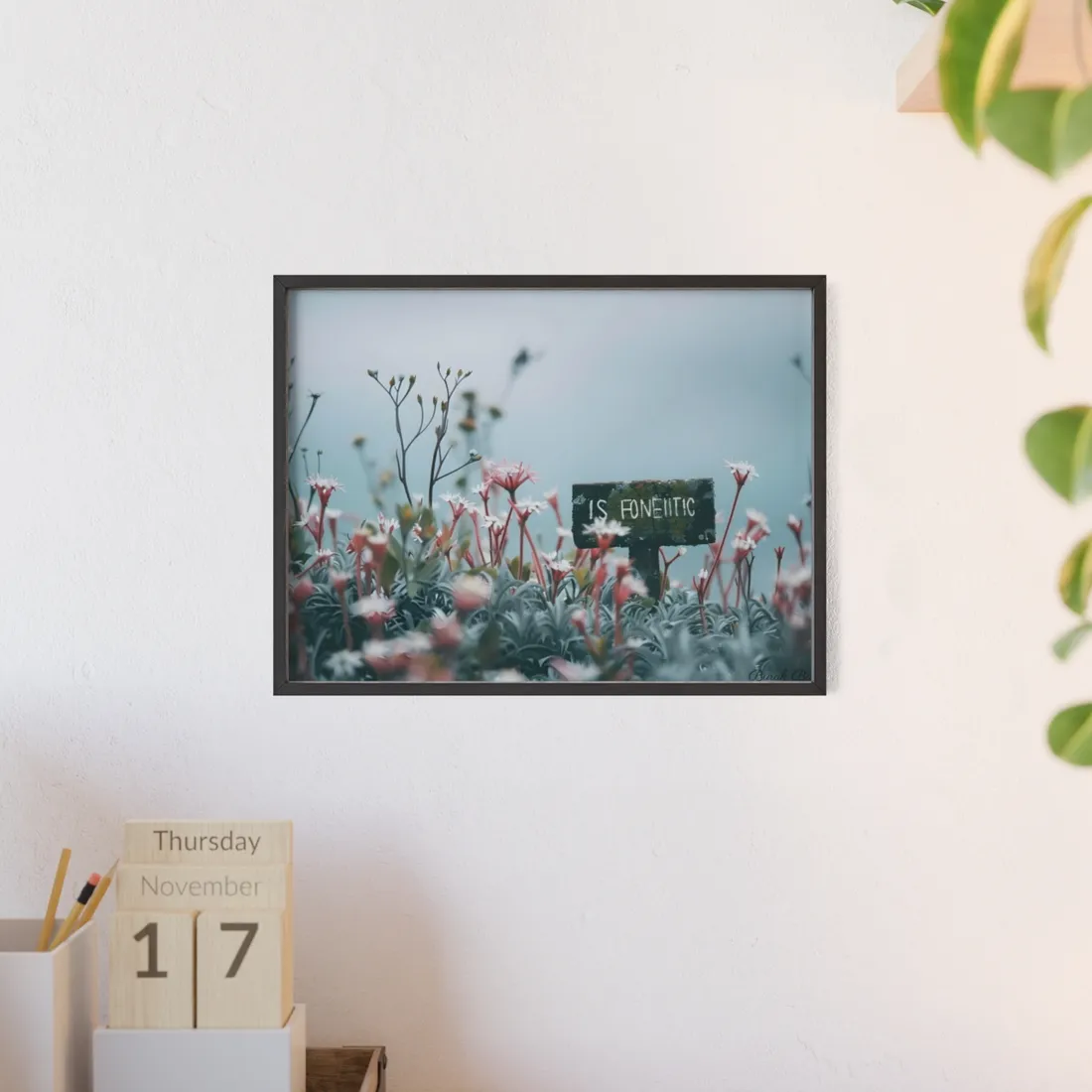 Serene Outdoor Moment: Soft Focus Art - Framed Poster