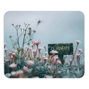 Wooden Sign Among Wildflowers Mouse Pad