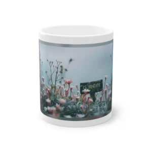 Wooden Sign Among Wildflowers Mug