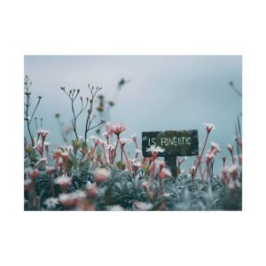 Wooden Sign Among Wildflowers Poster