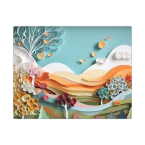 Layered Paper Hills Canvas Print