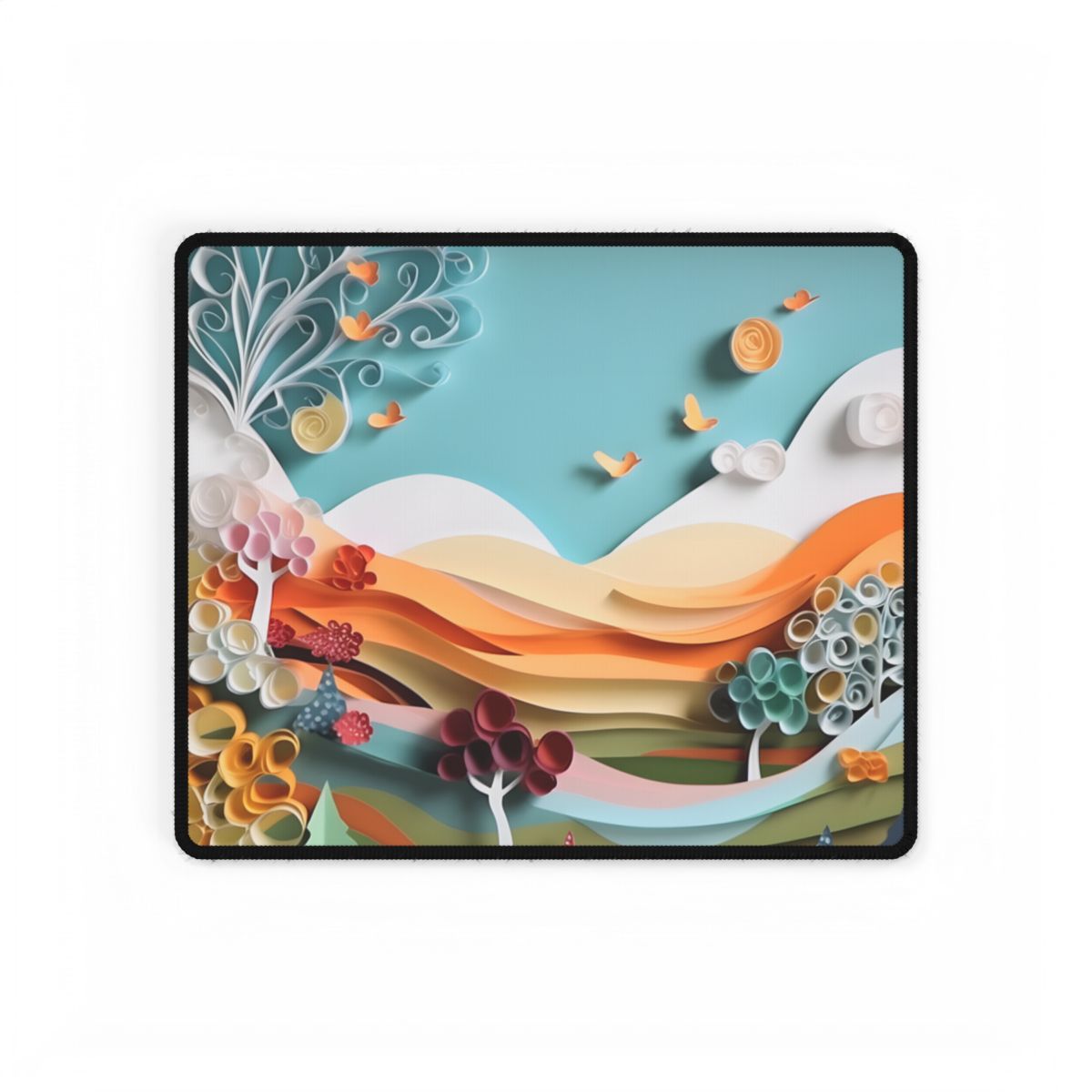 Serene Sunset Beach Scene: Peaceful Ocean View - Desk Mat