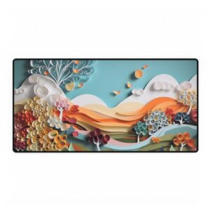 Layered Paper Hills Desk Mat