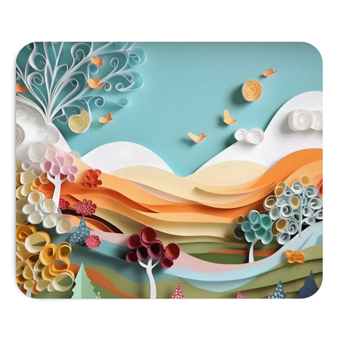 Serene Sunset Beach Scene: Peaceful Ocean View - Mouse Pad
