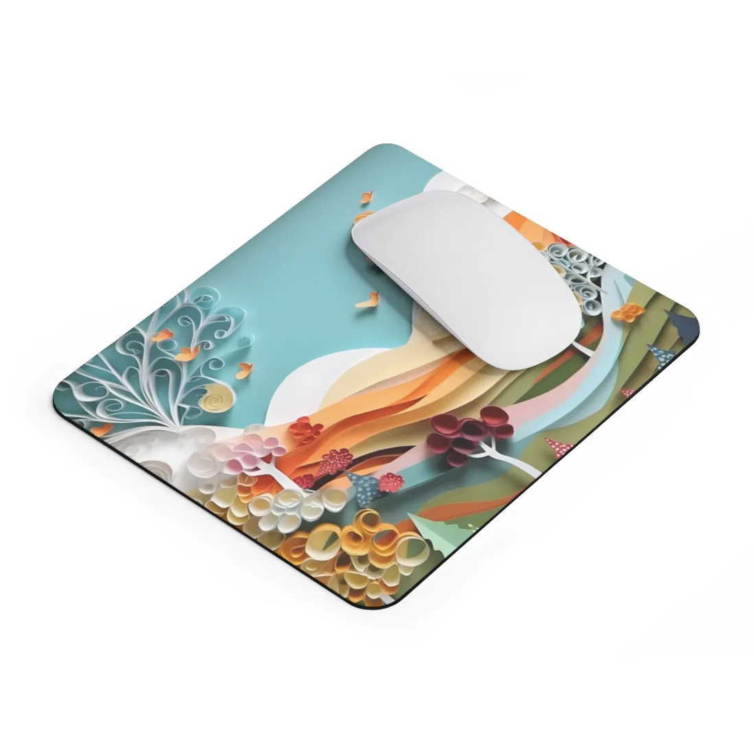 Serene Sunset Beach Scene: Peaceful Ocean View - Mouse Pad