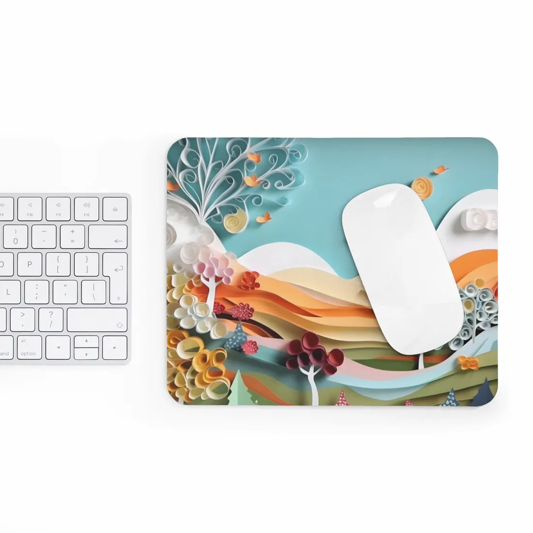 Serene Sunset Beach Scene: Peaceful Ocean View - Mouse Pad