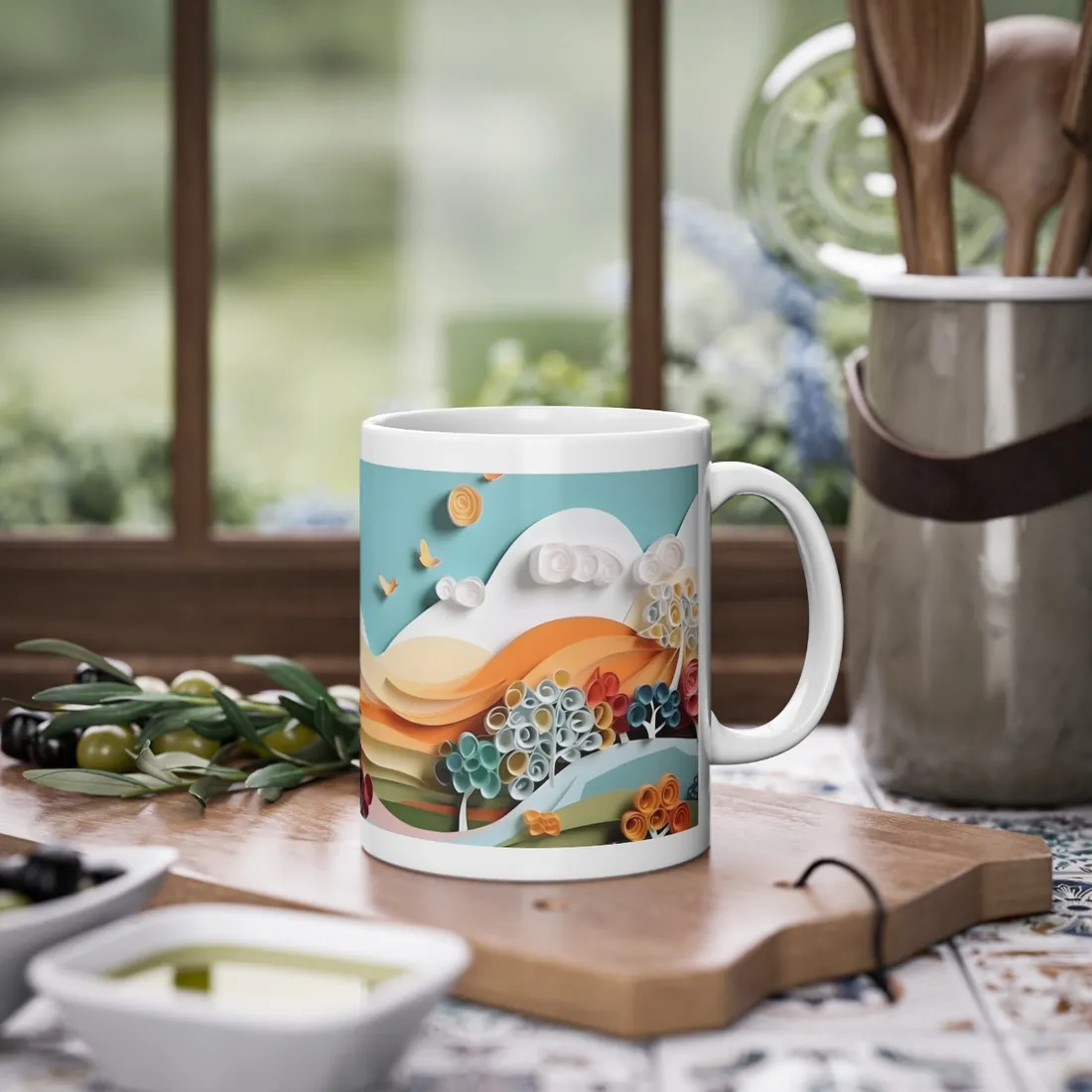 Serene Sunset Beach Scene: Peaceful Ocean View - Mug