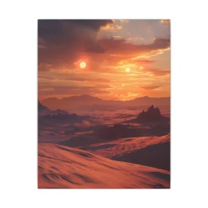 Desert Sunset Landscape: Dunes at Dusk Canvas Print