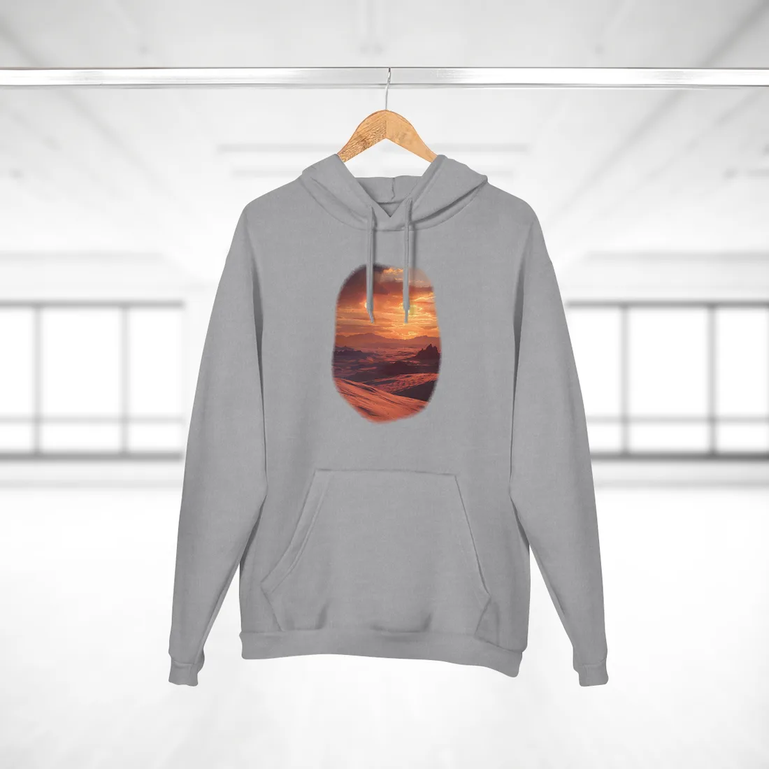 Serene Tatooine Landscape: Binary Sunset - Hoodie (Heather Grey)
