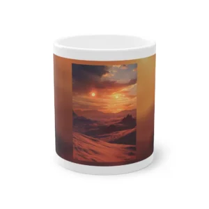 Desert Sunset Landscape: Dunes at Dusk Mug