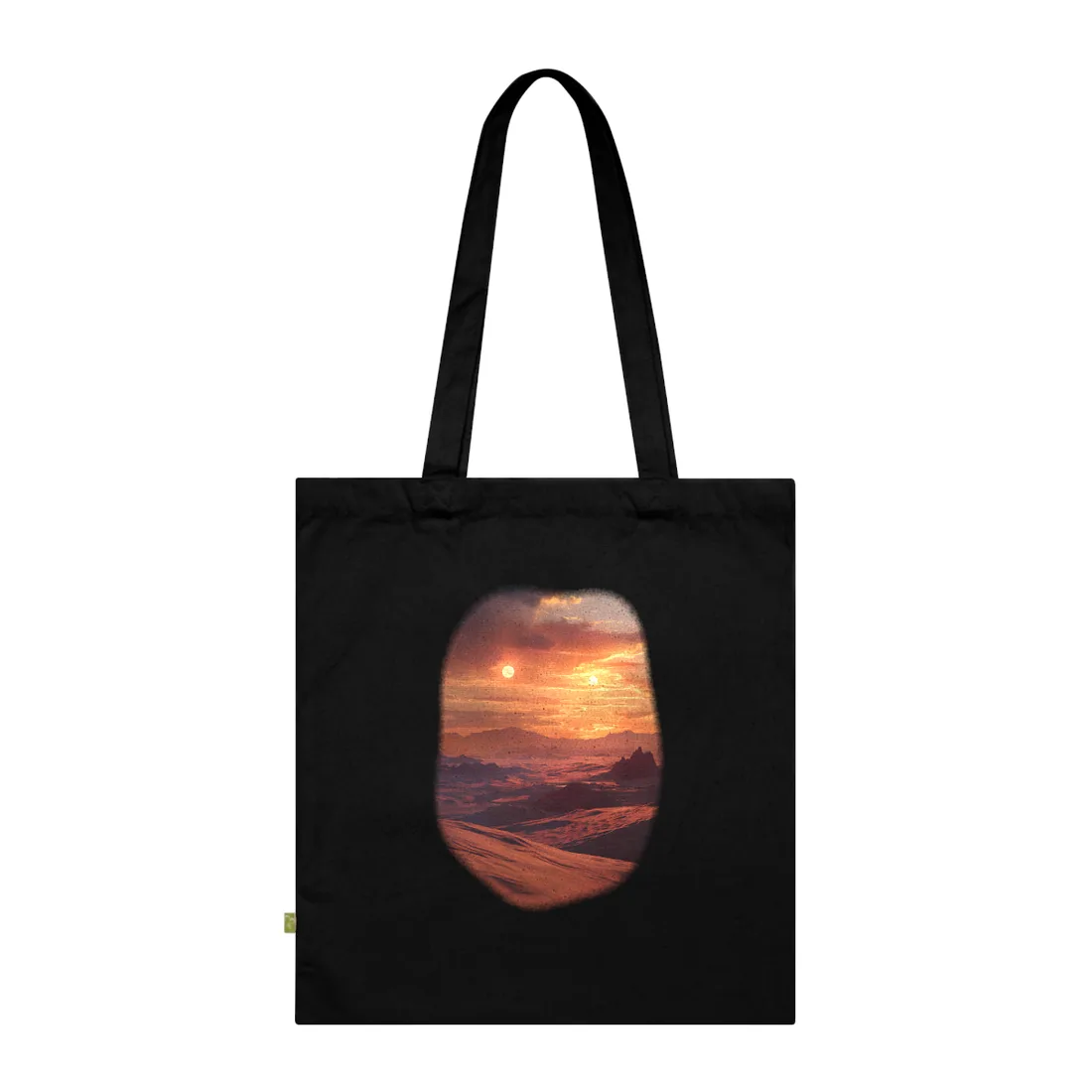 Serene Tatooine Landscape: Binary Sunset - Tote Bag (Black)