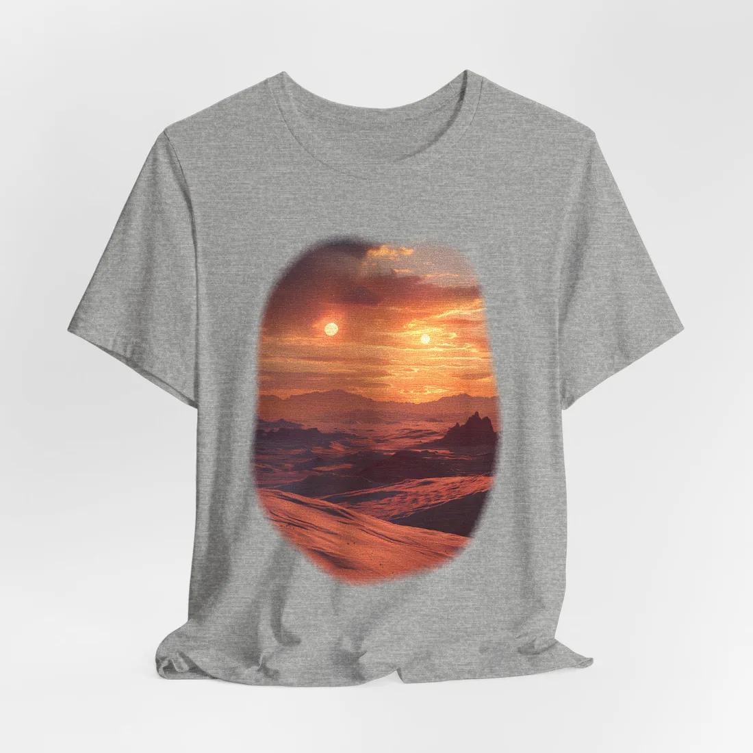 Serene Tatooine Landscape: Binary Sunset - T-Shirt (Athletic Heather)