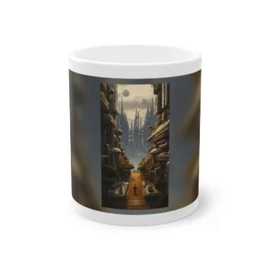 Futuristic City Avenue with Taxis Mug