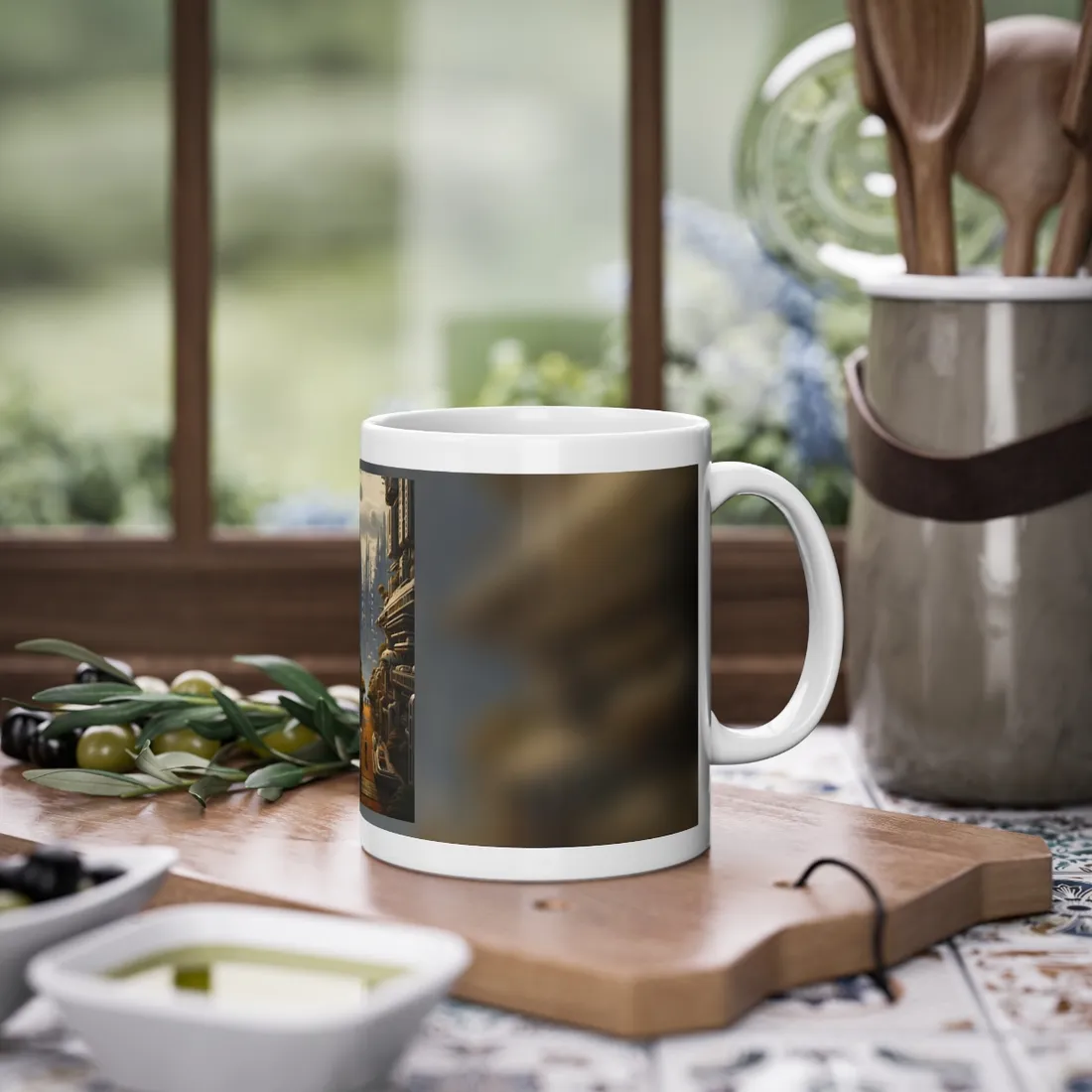 Serene Utopia: Tranquil Garden Oasis - Mug