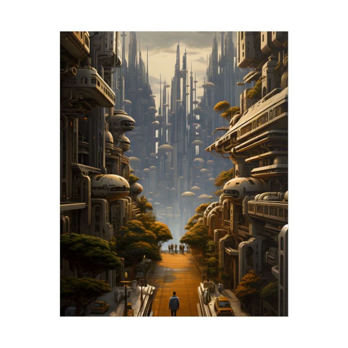 Serene Utopia: Tranquil Garden Oasis - Poster