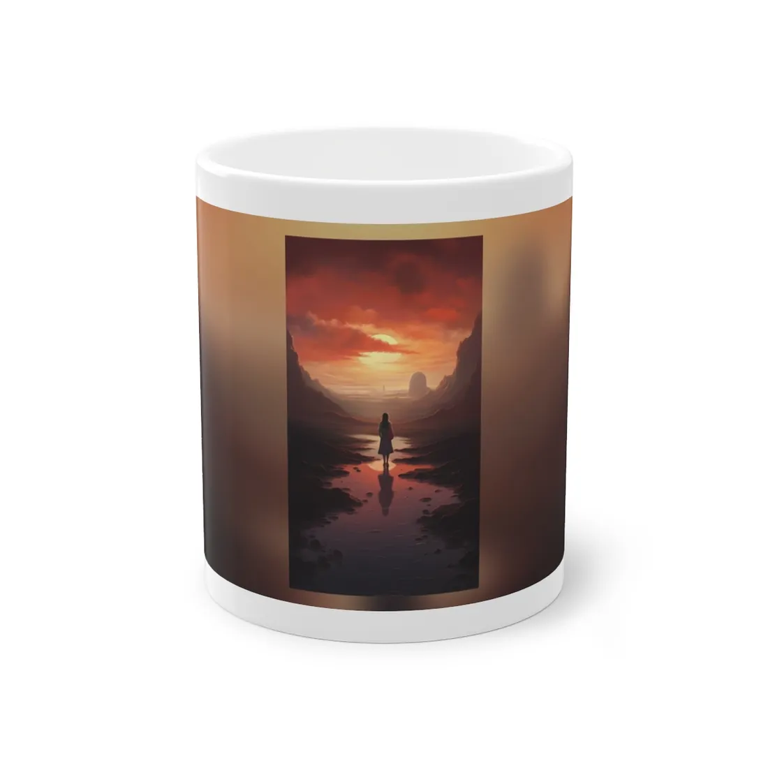 Serenity in Nature: Light Blue Landscape - Mug