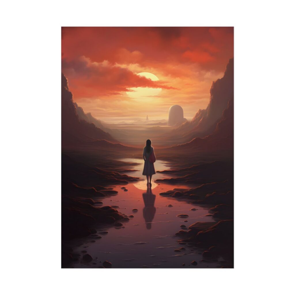 Serenity in Nature: Light Blue Landscape - Poster