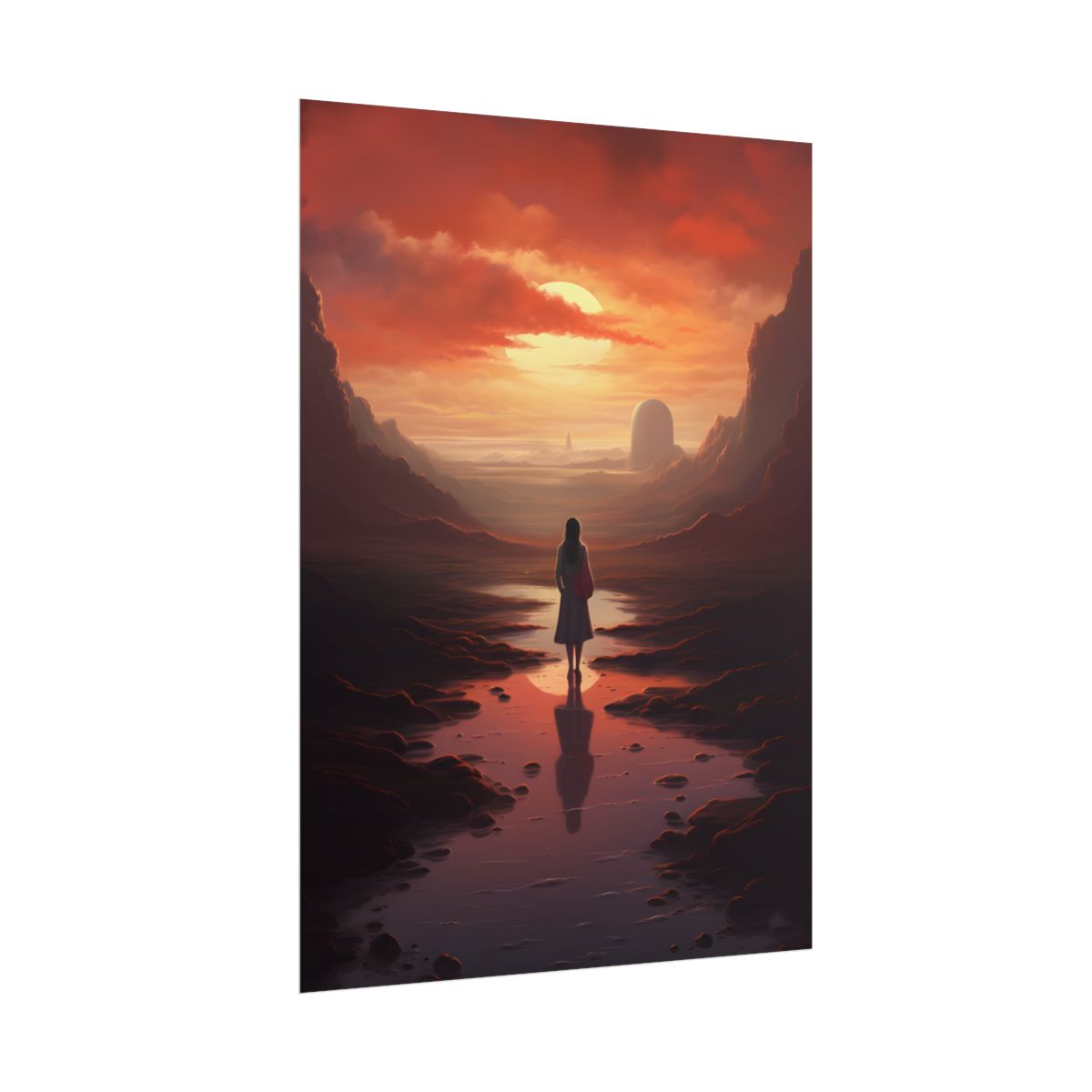Serenity in Nature: Light Blue Landscape - Poster