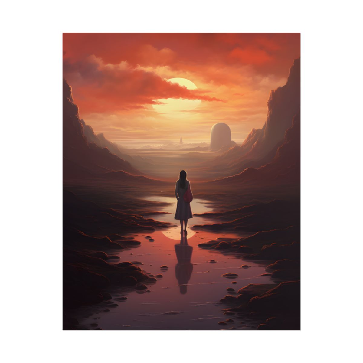 Serenity in Nature: Light Blue Landscape - Poster