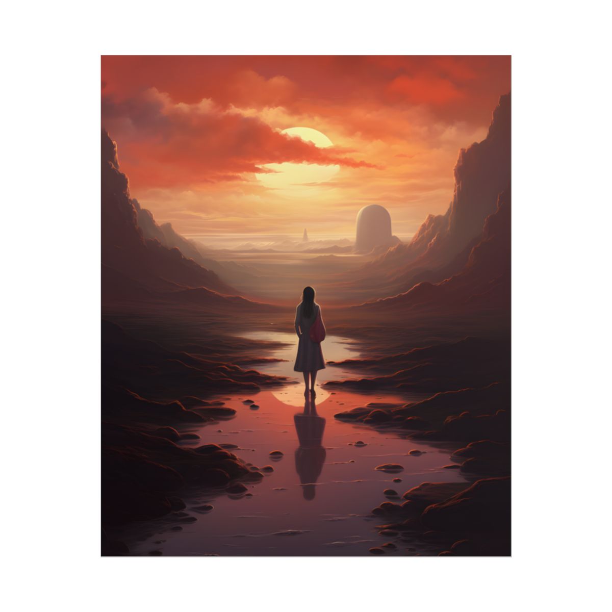 Serenity in Nature: Light Blue Landscape - Poster