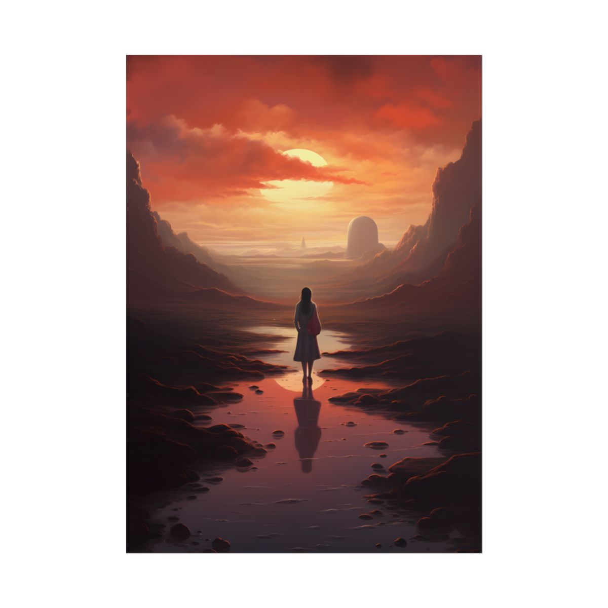 Serenity in Nature: Light Blue Landscape - Poster