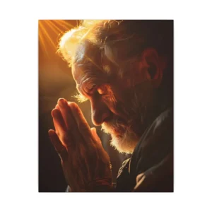 Old Man Praying Canvas Print