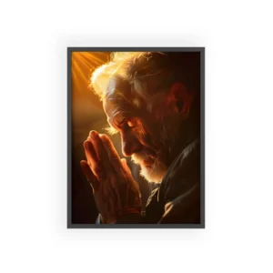 Old Man Praying Framed Poster