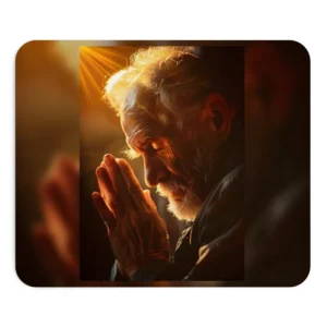 Old Man Praying Mouse Pad