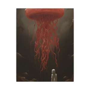 Figure Beneath Coral Jellyfish Canvas Print