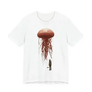 Figure Beneath Coral Jellyfish T-Shirt