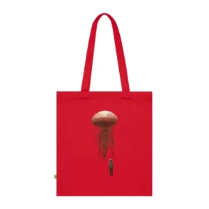 Figure Beneath Coral Jellyfish Tote Bag