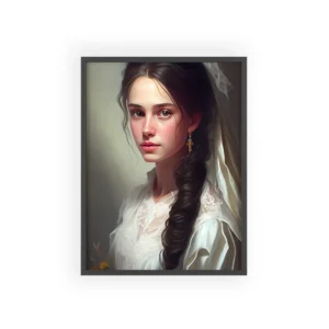 Woman with Braid and Veil Framed Poster