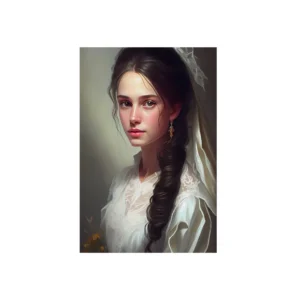 Woman with Braid and Veil Metal Poster