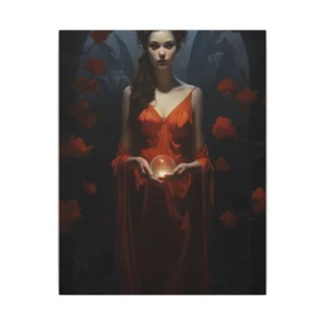 Woman Holding Glowing Orb Canvas Print